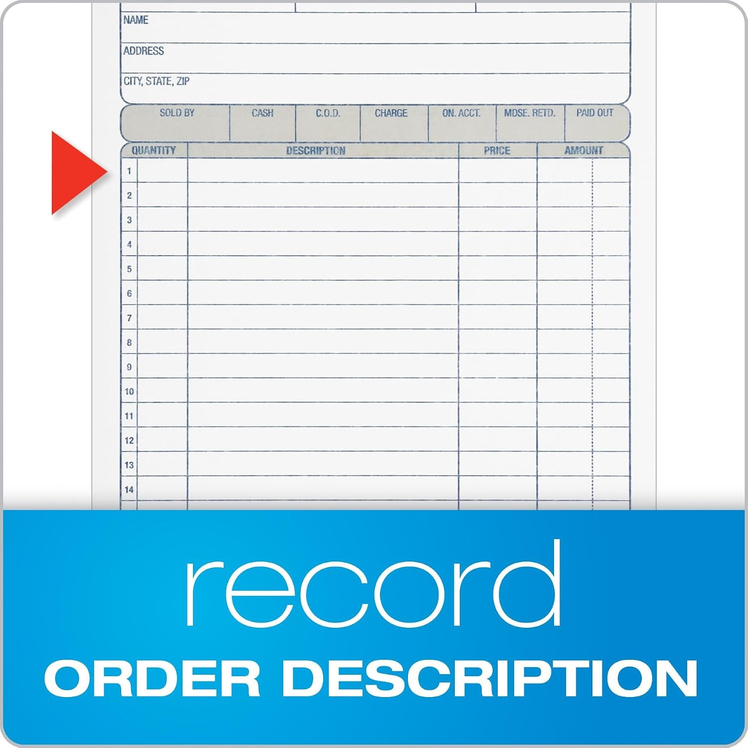 Carbonless Sales Order Book 3-Part White Canary Pink 5-9/16″ x 8-7/16″ Adams