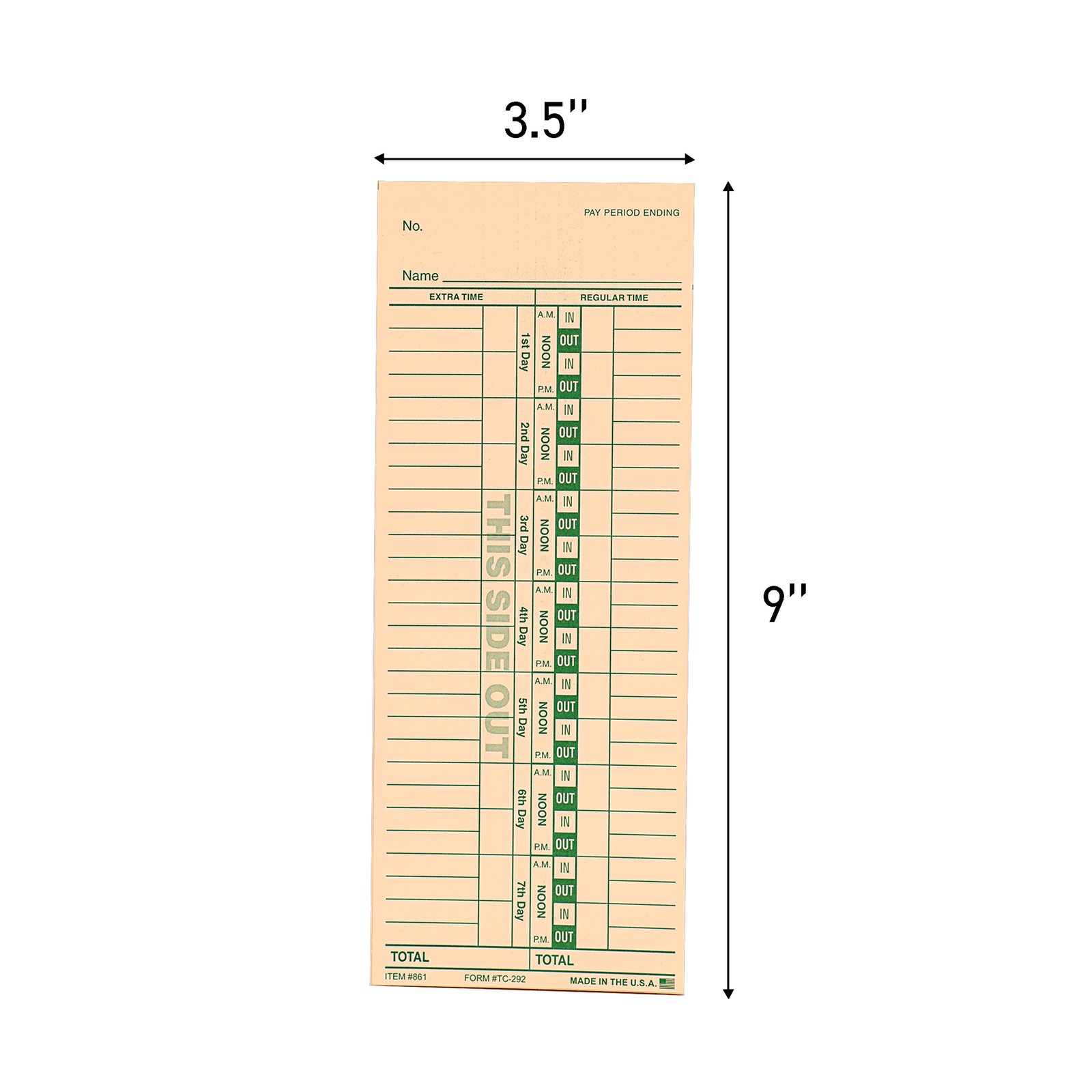 SSWBasics Employee Time Card Pack of 250 Durable Time Cards for Employees