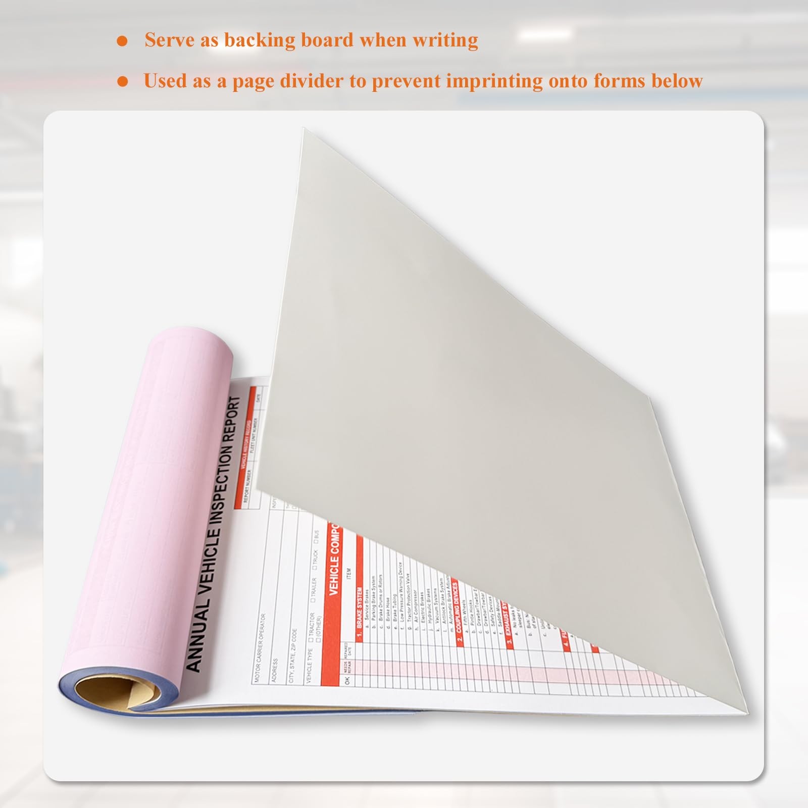 30 Pack Annual Vehicle Inspection Report Forms & 30Pk Red Aluminum FMCSA Adhe…