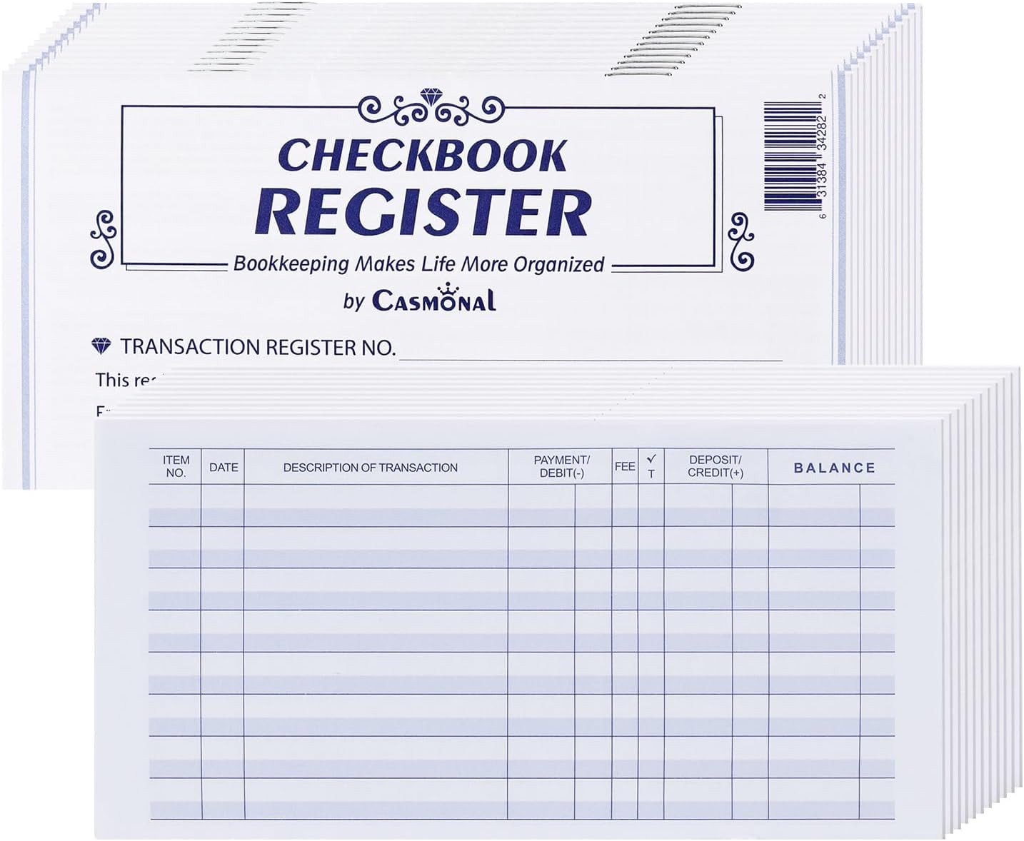 20 Pack Checkbook Register, Check Registers for Personal, Blank Ledger Transacti