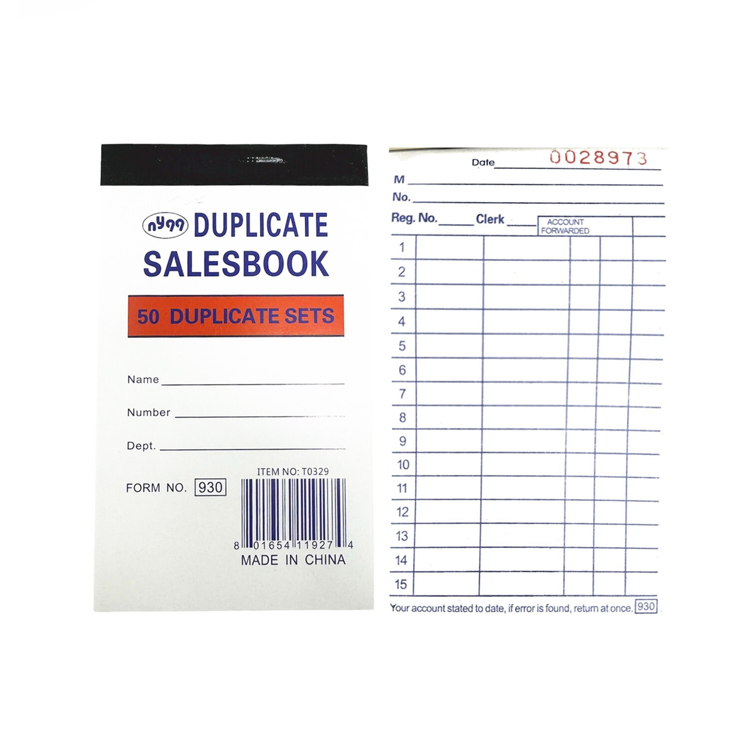 Lot of 20 – 50 Sets 3.5″ X 5.5″Sales Book Order Receipt Invoice Carbonless Copy
