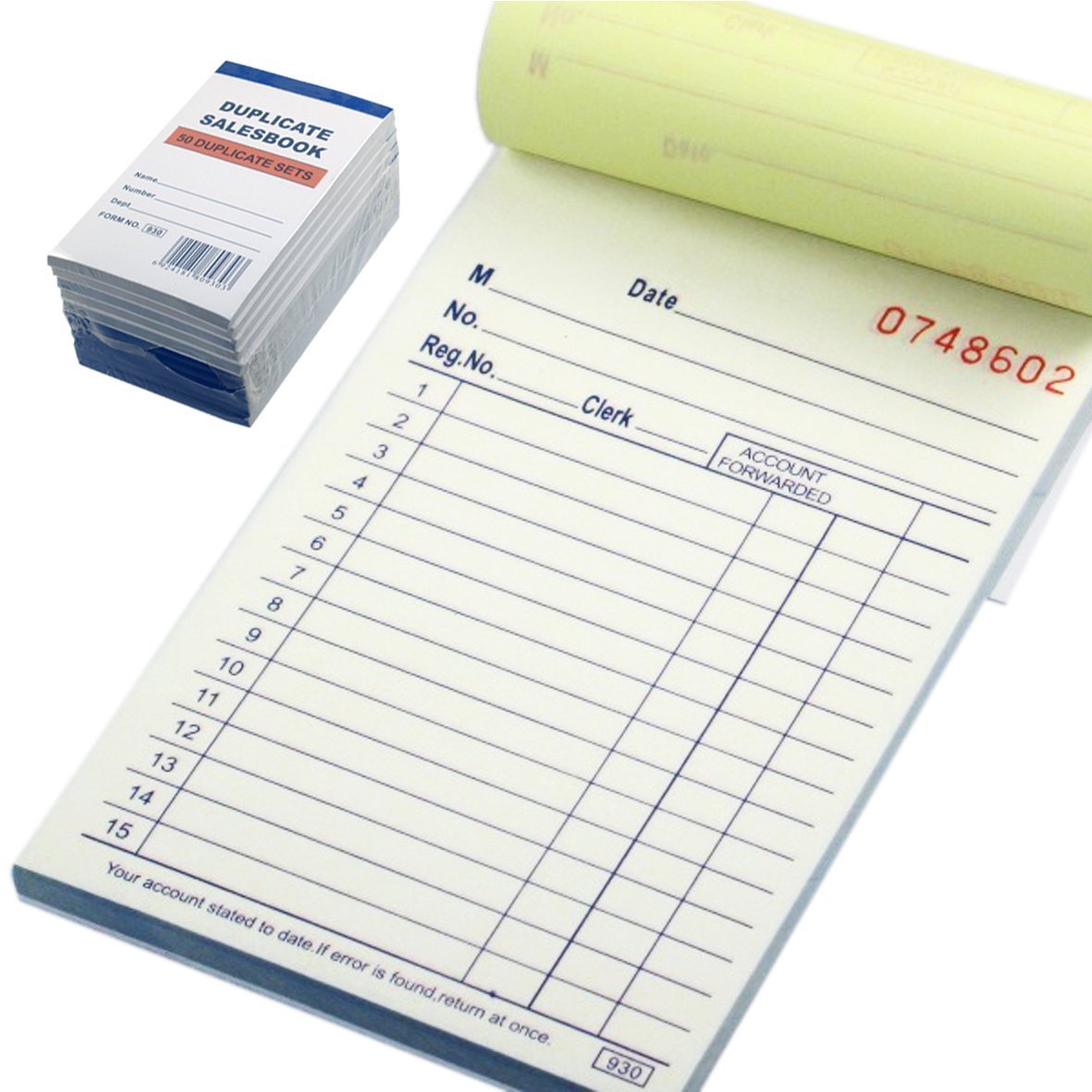 Lot of 10 – 50 Sets 3.5″ X 5.5″Sales Book Order Receipt Invoice Carbonless Copy