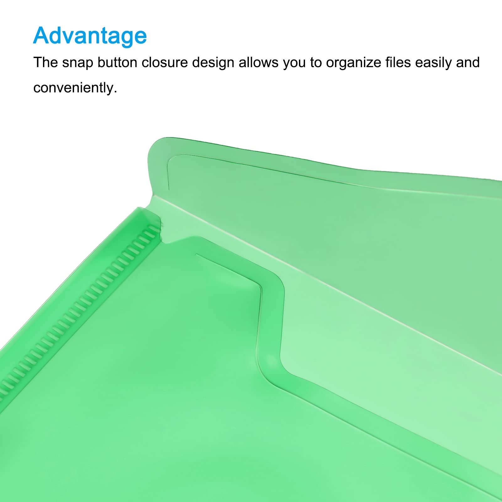 MECCANIXITY File Folders, A5 Size Plastic Envelopes Document Organizer Green
