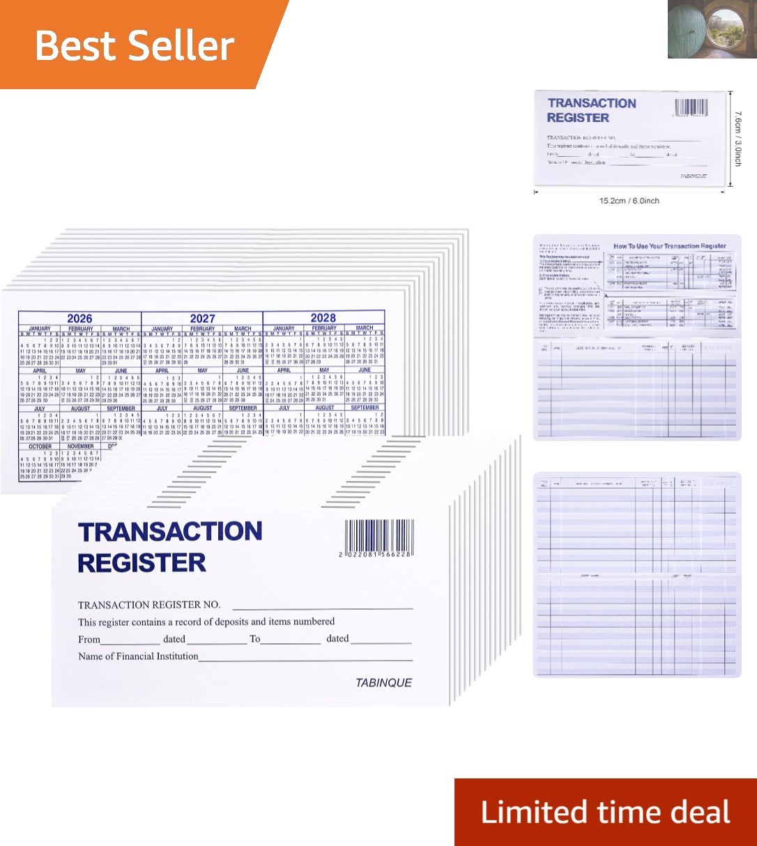 24 Pack Standard Easy-Read Check Registers – Perfect for Personal Checkbooks