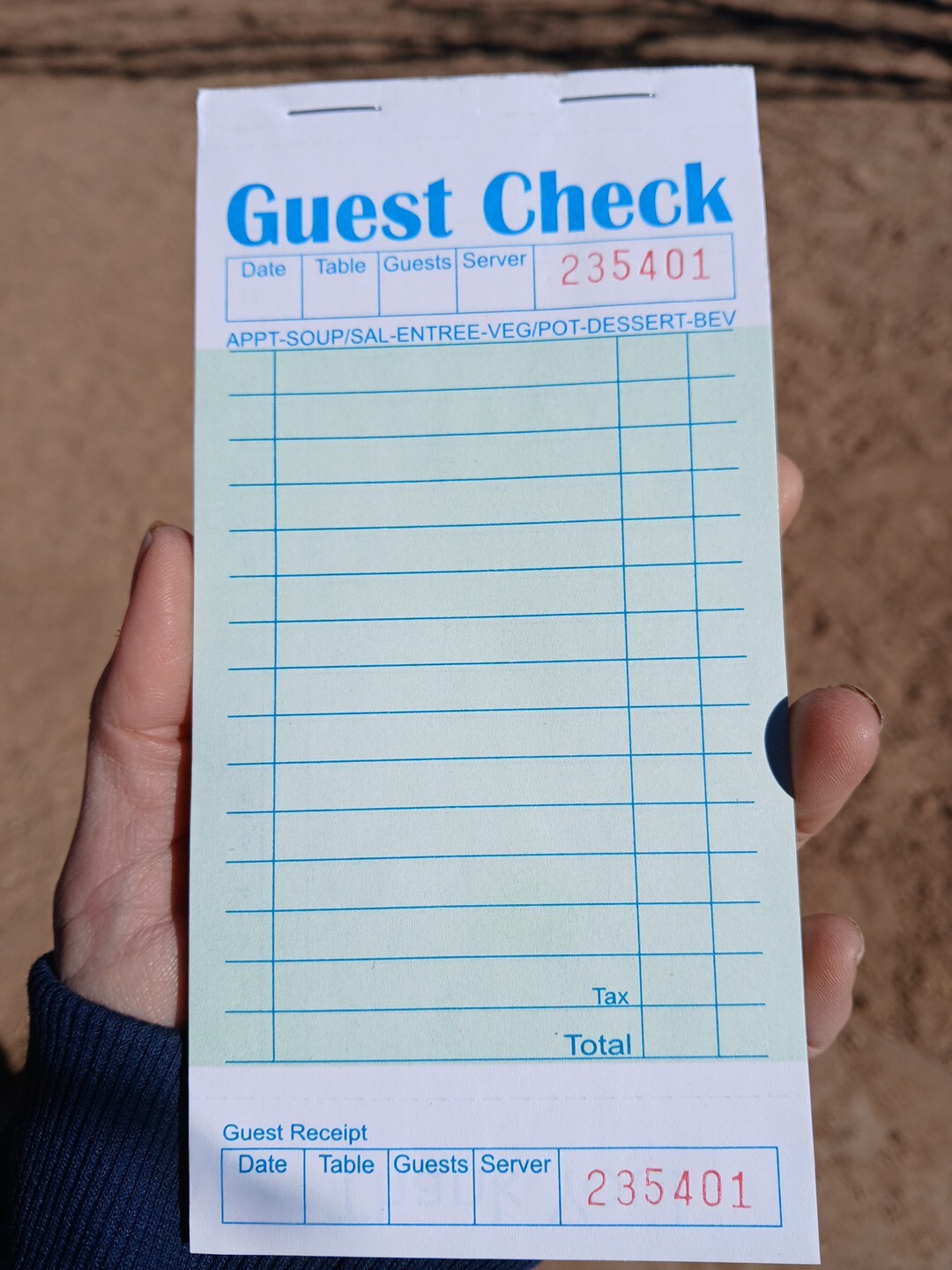 5 Pack Guest Check Books, Server Note Pads for Restaurant Green Waiter Checkbook