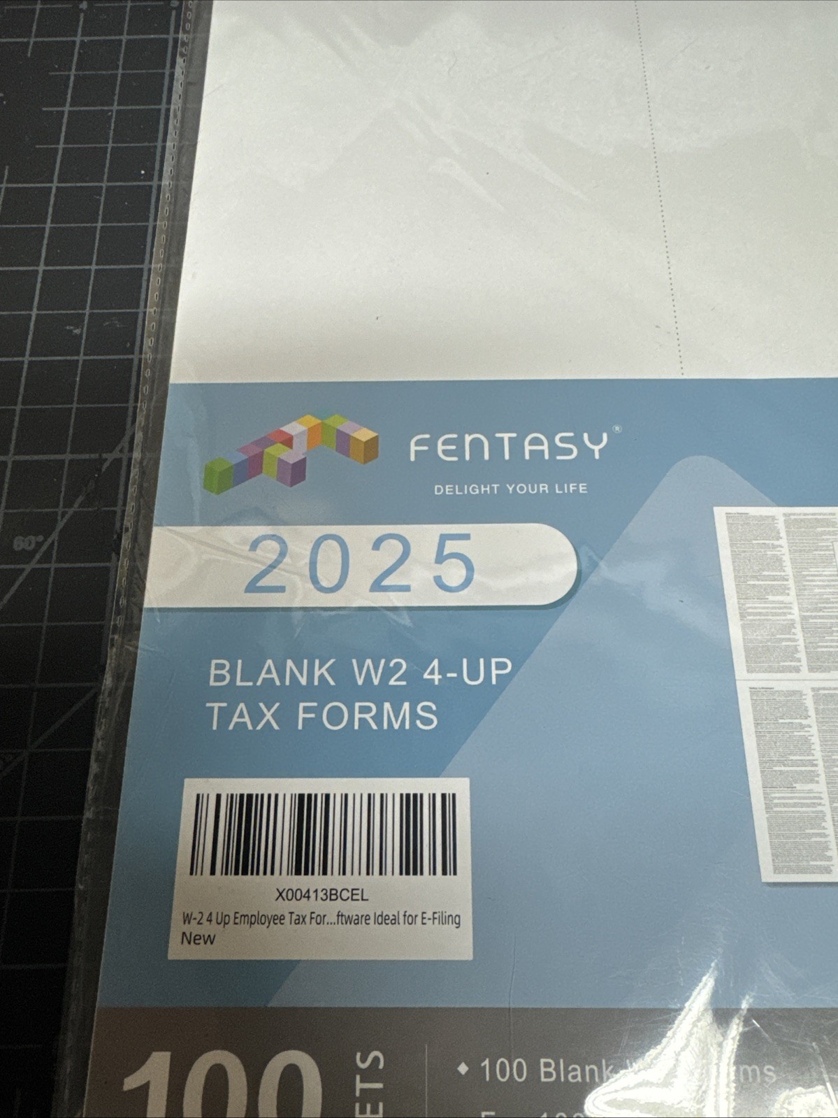 Fentasy 2025 Blank W2 4-Up Tax Forms 100 Sets