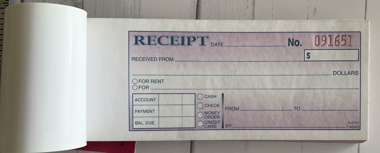 Adams TC2701 Money/Rent Receipt Book, 3 Part Carbonless Numbered New Free Ship