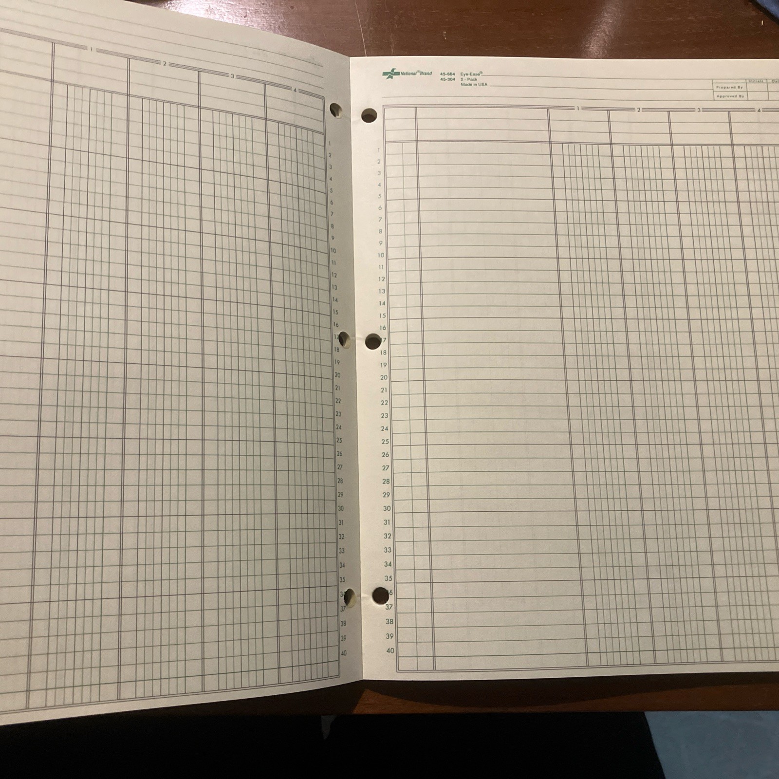 National Premium Analysis Pad 8 Columns 11 X 8 1/2” 45 Sheets Eye-Ease Paper