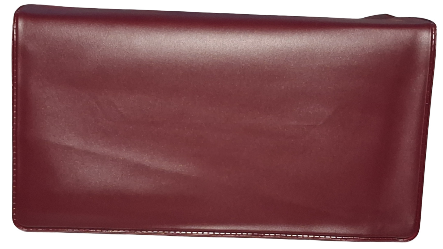 Burgundy Vinyl Checkbook Cover Standard Top Stub 6- 1/4″ x 3-3/8″ New