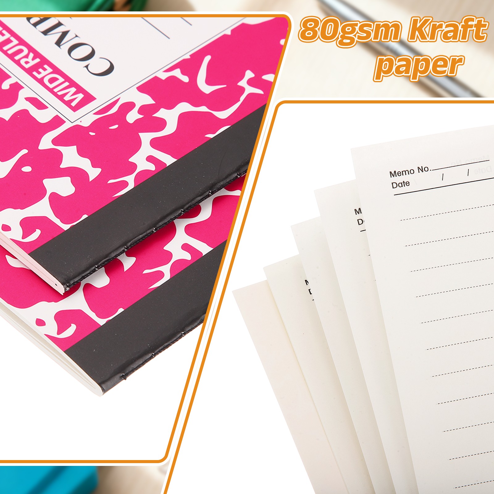 2 Pack A5 Notebook, A5 Journal Mini Notebook Pocket Marble,Hot Pink