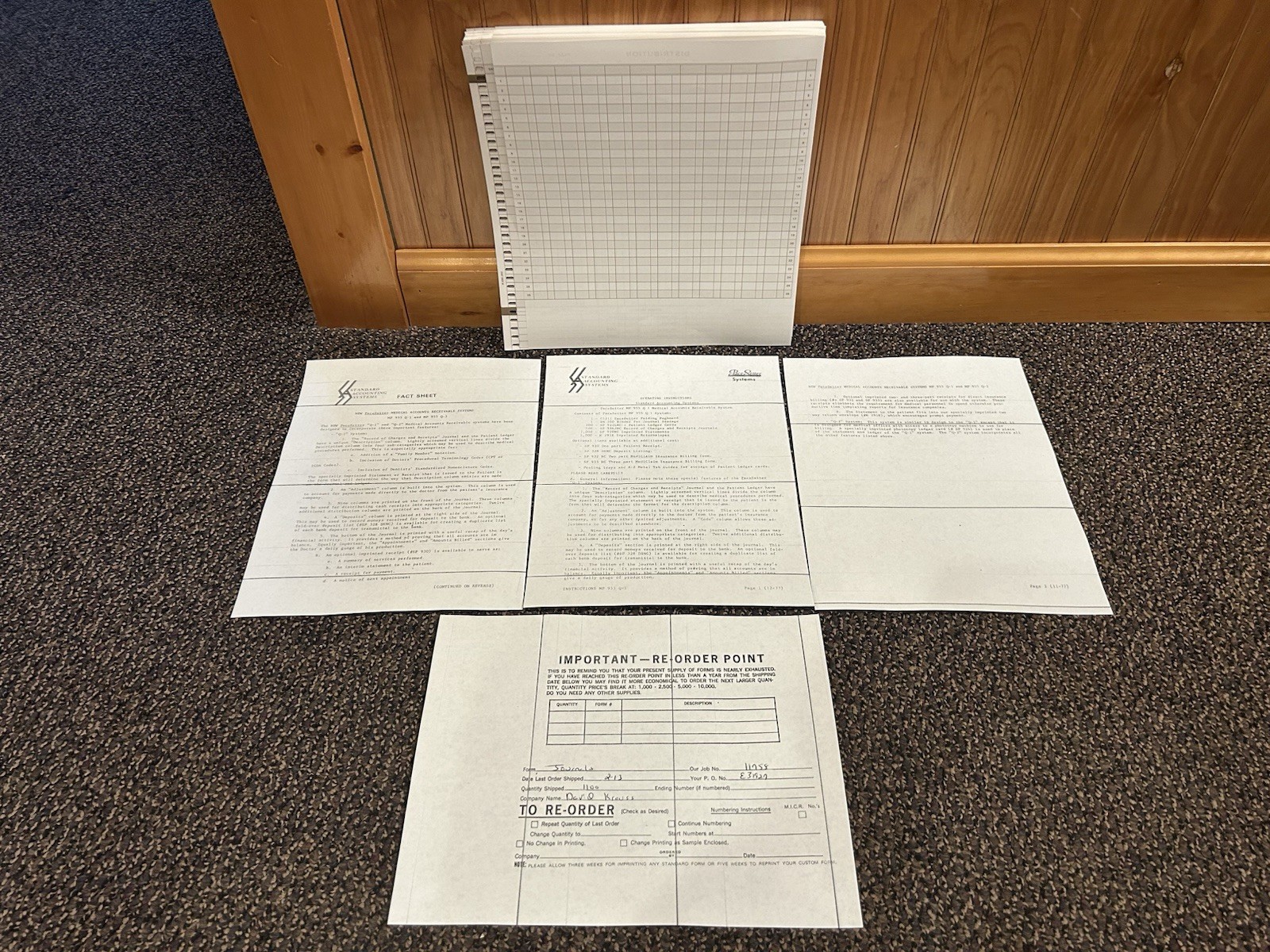 Accounting Journal ledger 50 ct Record of Charges & Receipts pegboard Pacesetter