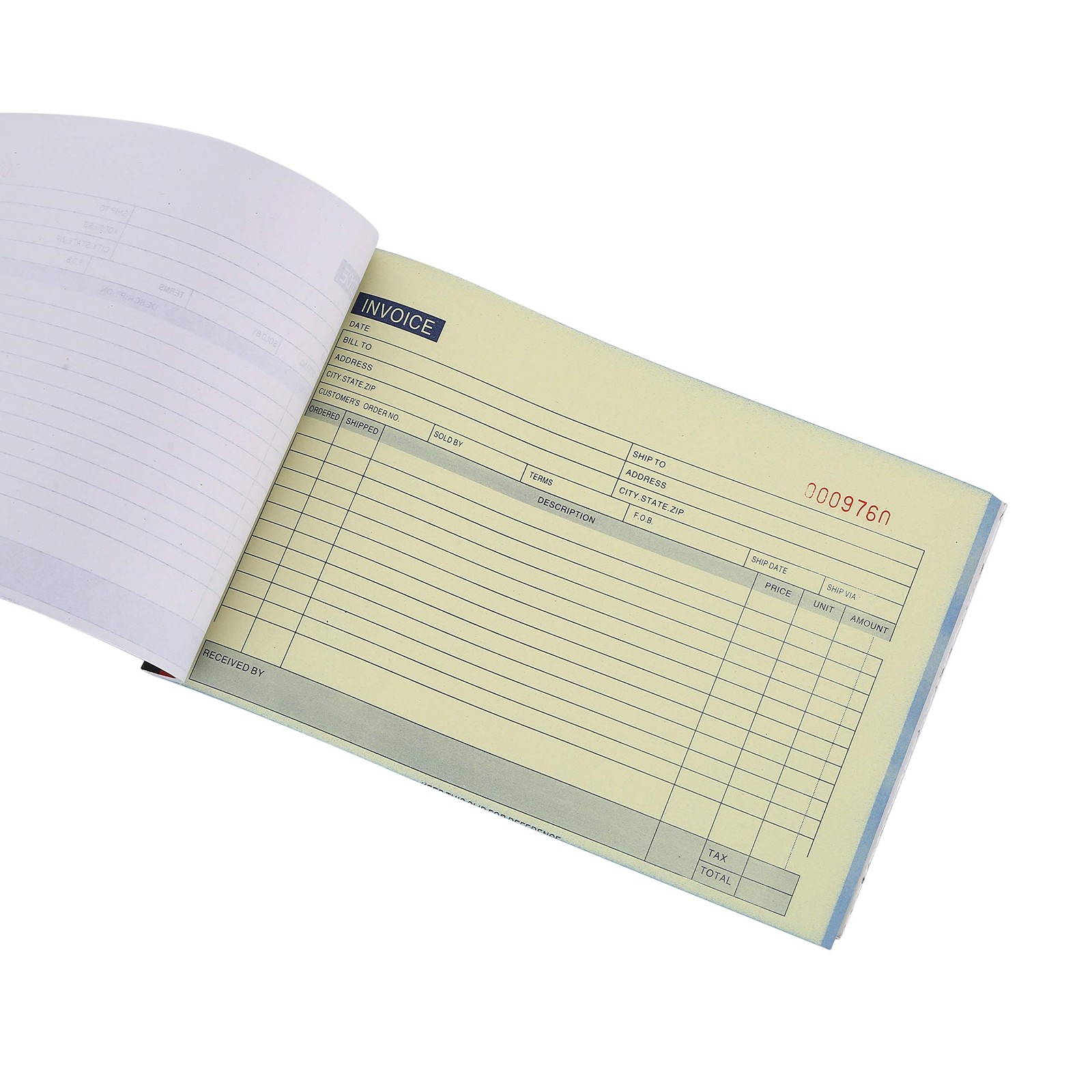 5 Pack Large Sales Order Book Receipt Invoice Duplicate Carbonless Horizontal