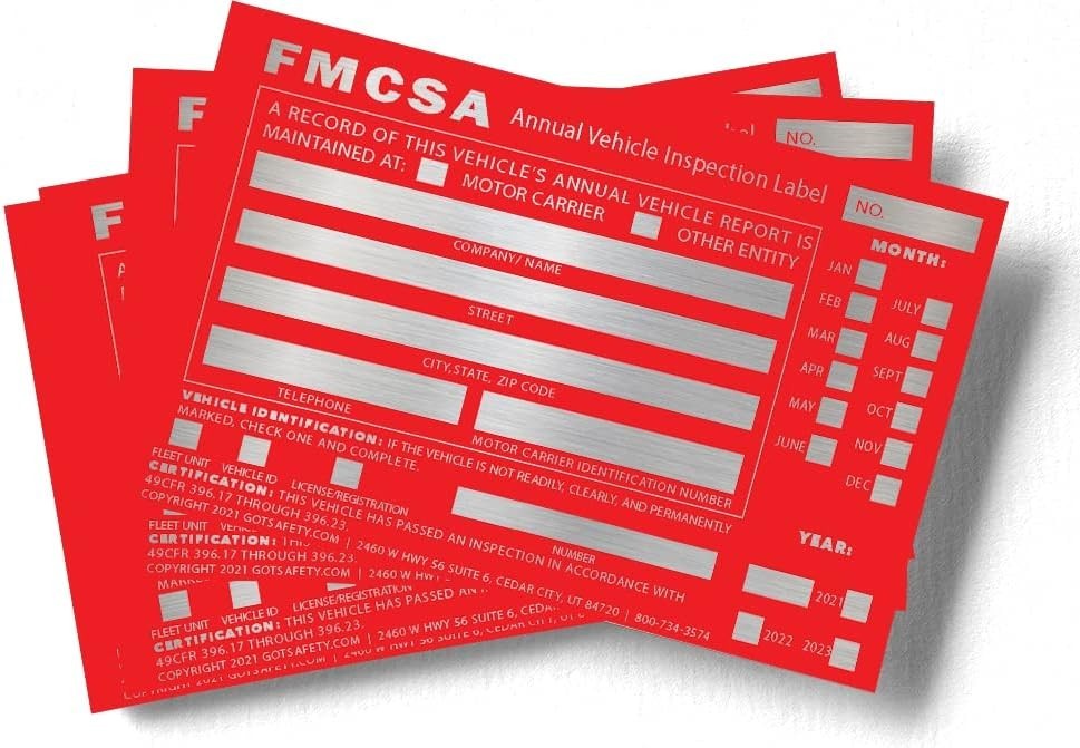 Annual Vehicle Inspection Forms and Stickers 6″x3.5″ – 25 Count, FMCSA Approved