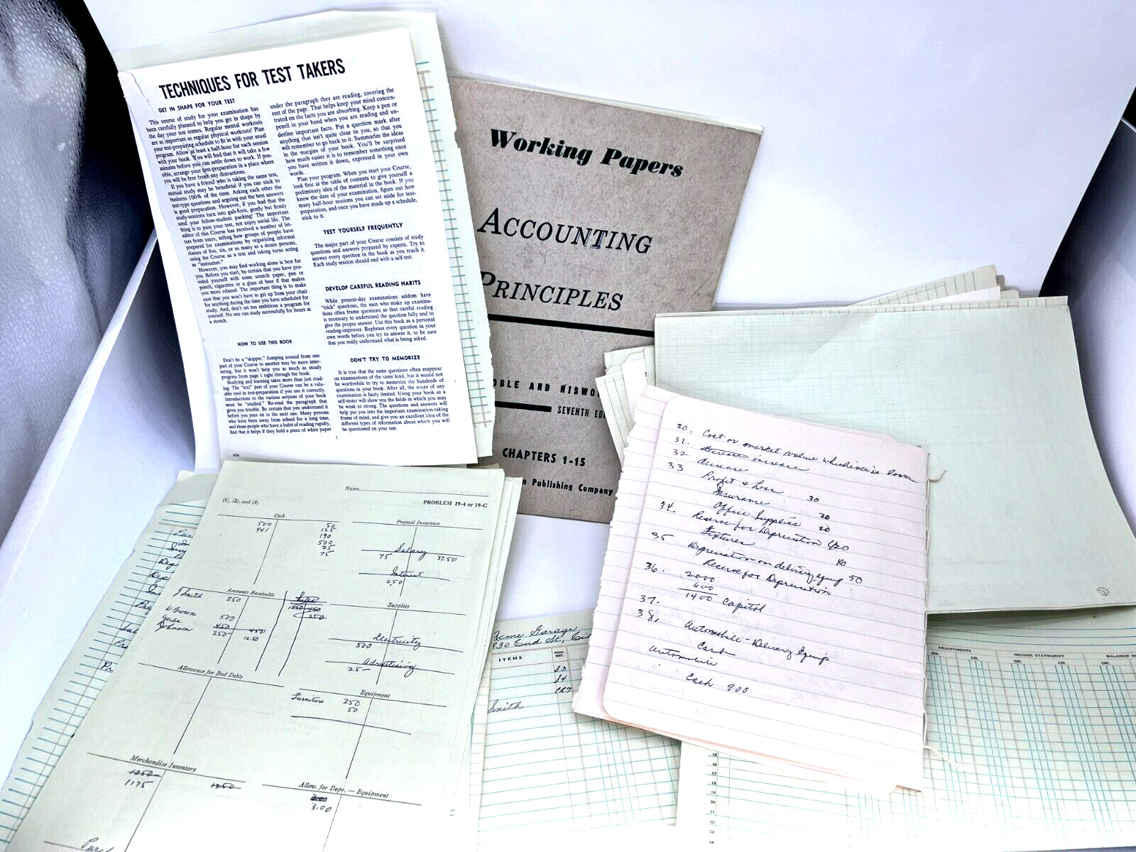 Accounting Principles Columnar 1960 BOORUM & PEASE class Working Sheets Pads