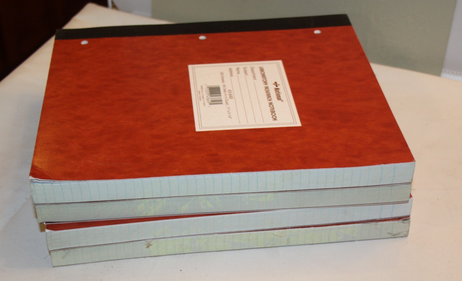 4 National Brand 43-649 Laboratory Notebooks 4 x 4 Quad Ruled, cover damage
