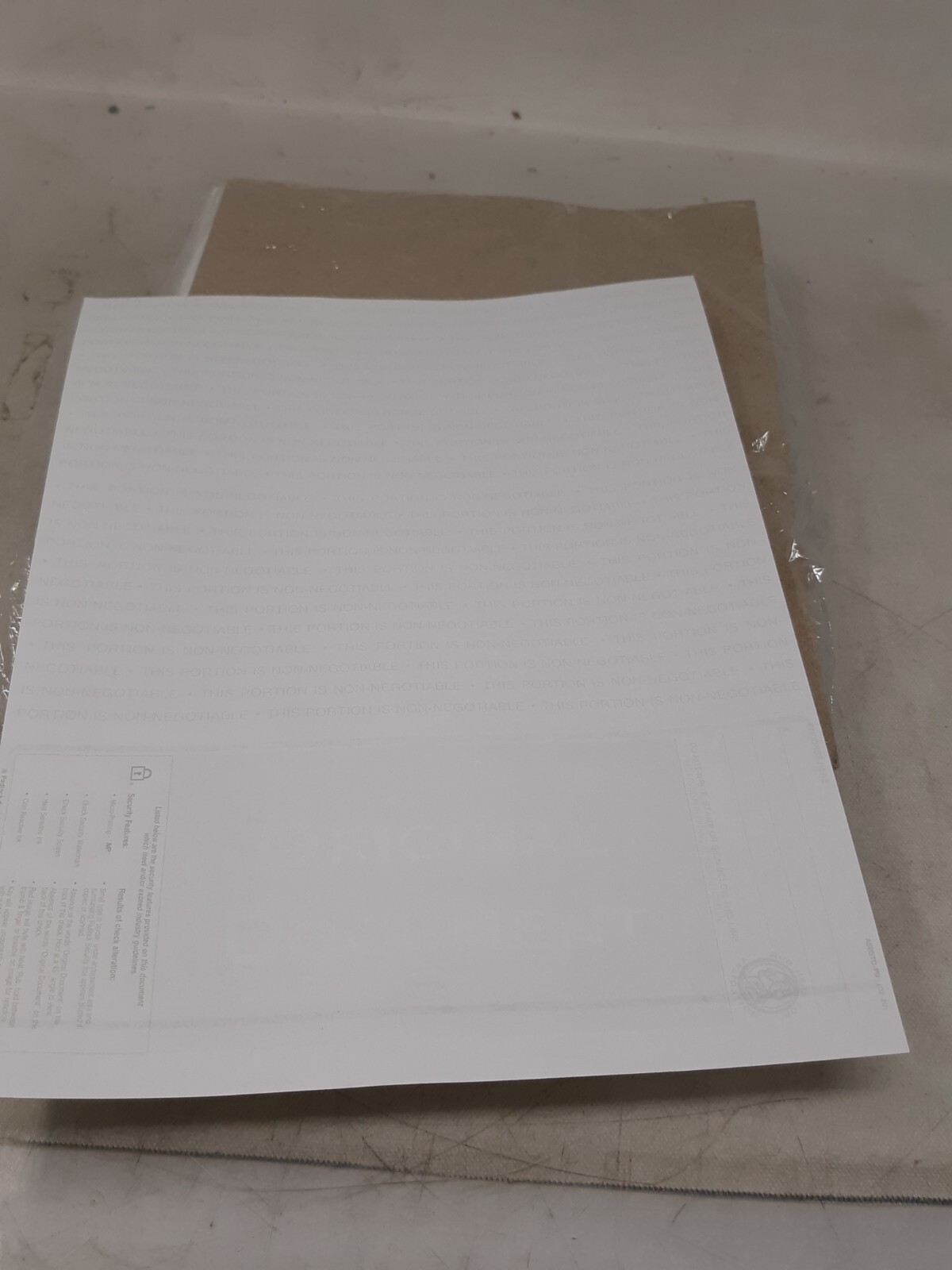 1500 Security Laser Checks Blank- Checks on Bottom (Gold)