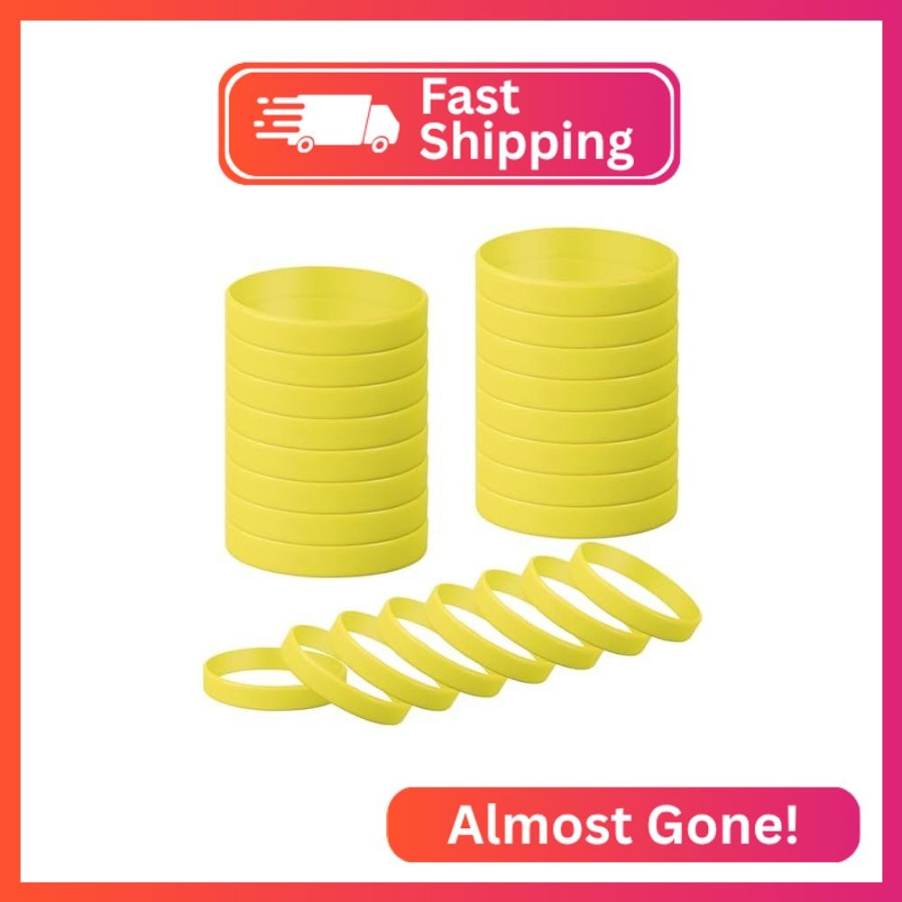 kymqlyw 24 Pcs Plain Silicone Rubber Bracelets Solid Color Rubber Wristbands Spo