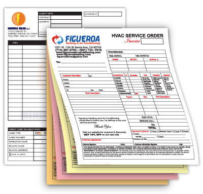 Business Forms w/ Customer Supplied Full Color Artwork / 8.5 x 11 / 2 or 3 Part