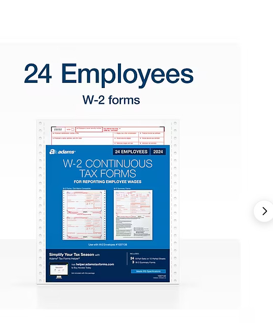 Adams 2024 W-2 Tax Form with W-3 Forms, 6-Part, STAX624-24 ,24596821, 1007143