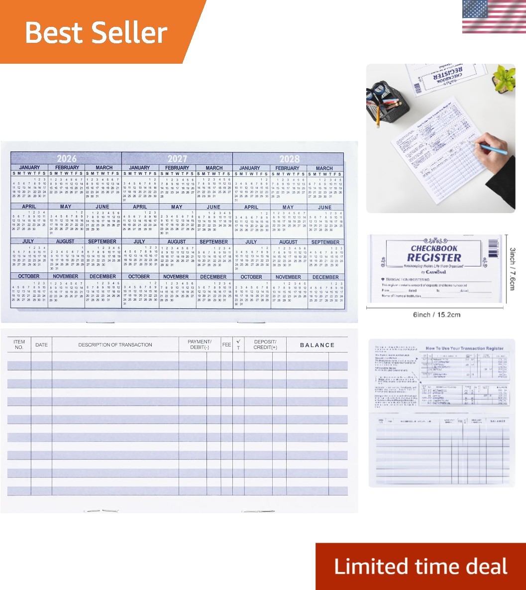 20 Pack Checkbook Registers – Compact Ledger for Effortless Financial Management