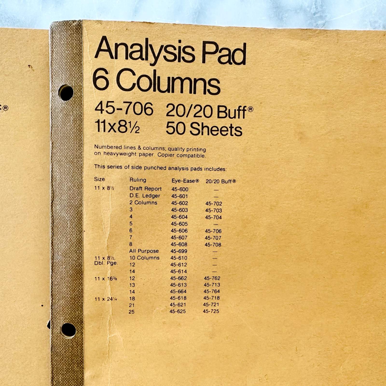 3 Vintage National Brand Analysis 6 Column Pads 50 Sheets *1 w/45 Sheets #45-706