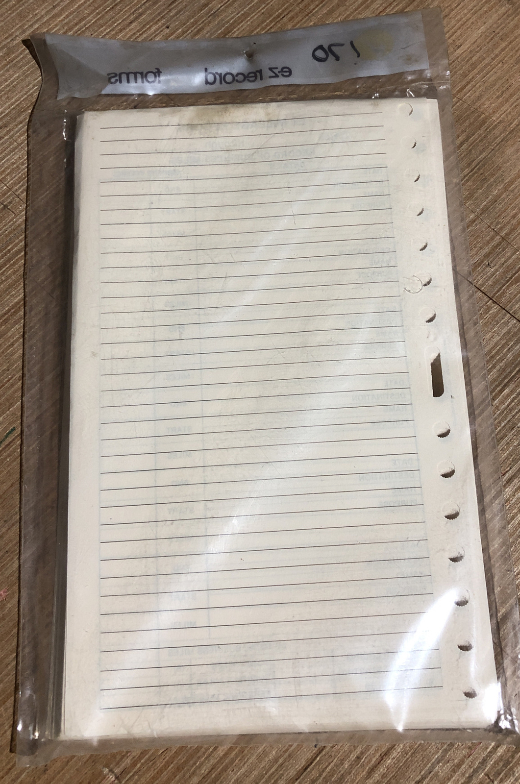 E-Z Mileage Record Refill Forms 100 sheets, No. 170