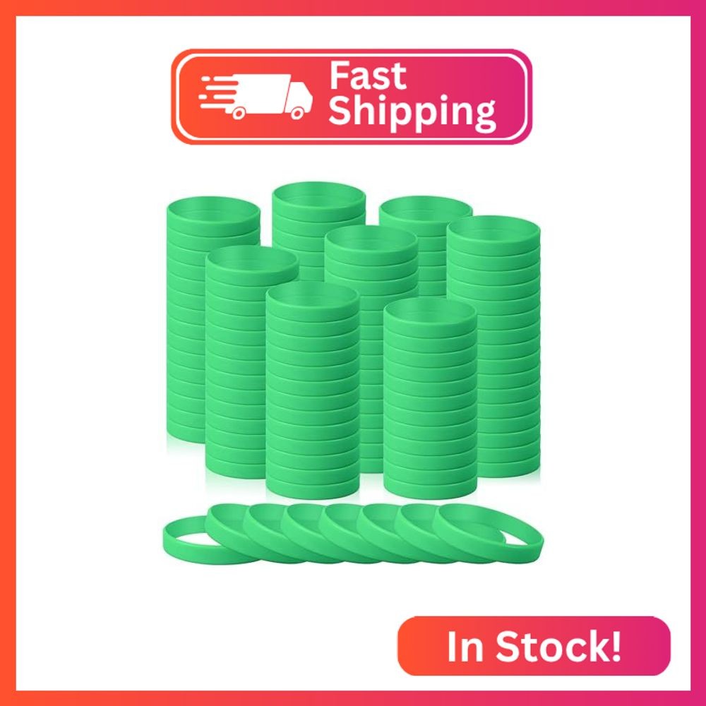 kymqlyw 120 Pcs Plain Silicone Rubber Bracelets Solid Color Rubber Wristbands Sp