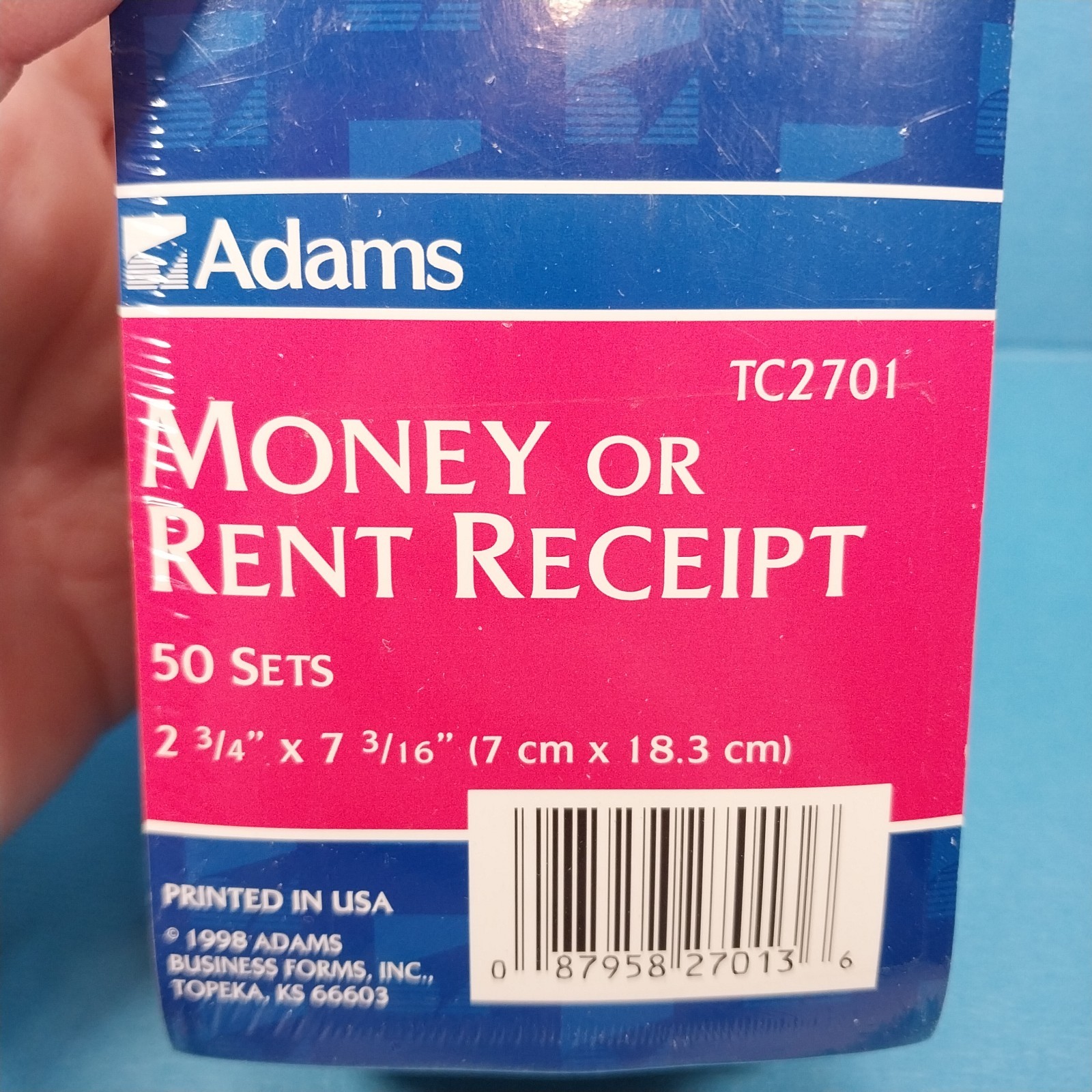 Lot of 5 Adams Money/Rent Receipt Books 3 Part Carbonless Numbered TC2701