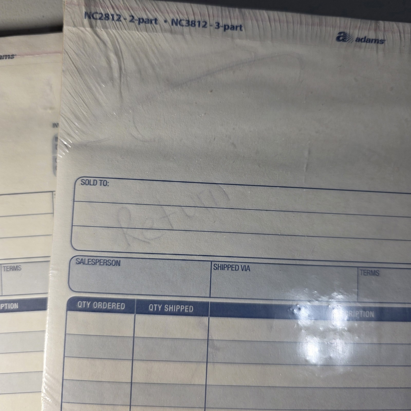 Adams Invoice Sets, 2-Part Carbonless, 8-1/2″ X 11-7/16″, NC2812-50 & NC2812