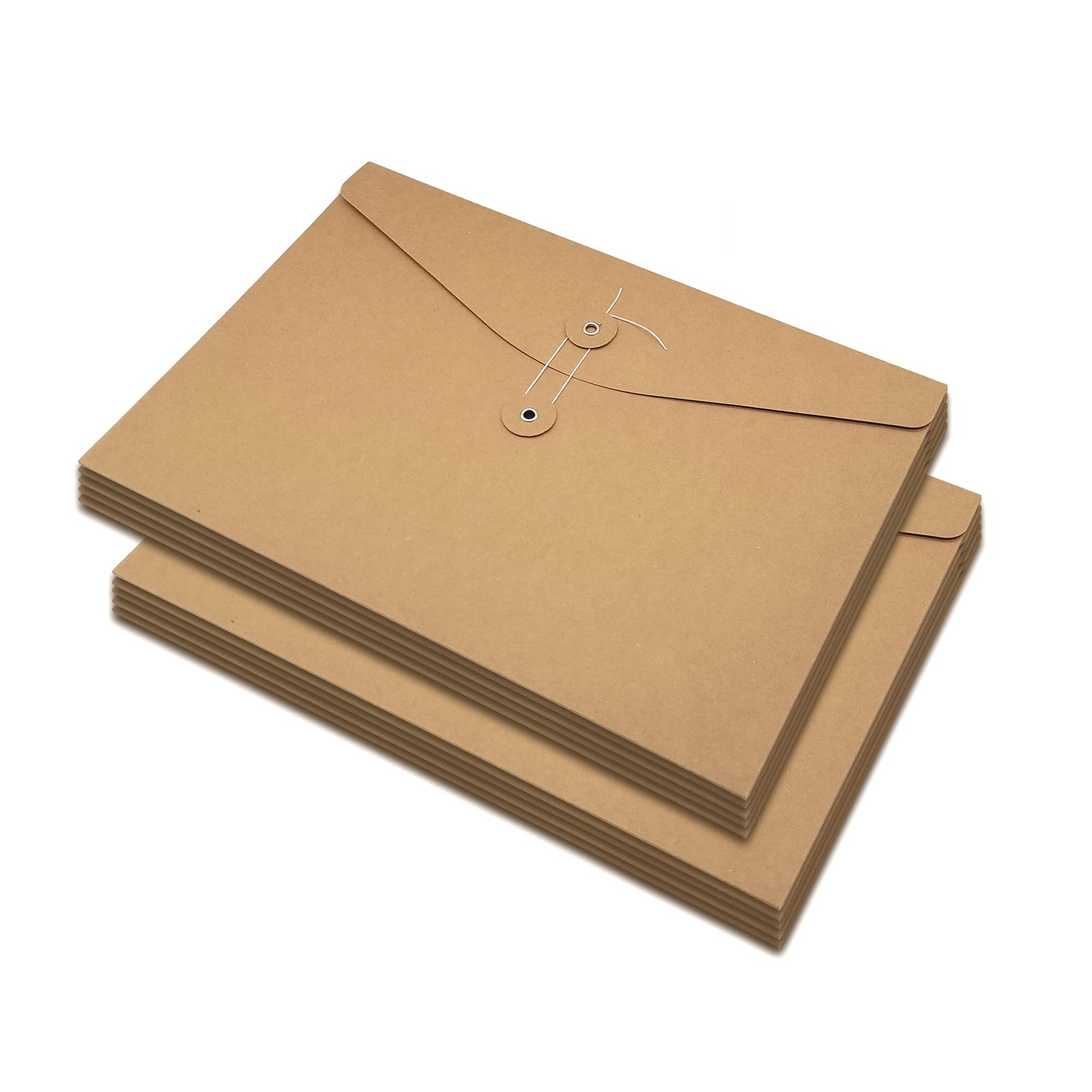 Funny live 10 Pcs A4 Kraft String Envelope File Folders Horizontal Version