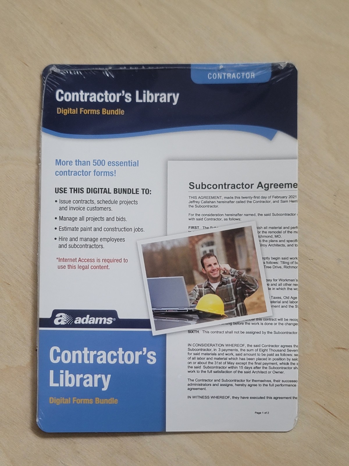 Adams Contractor’s Library Business Legal Forms on CD Over 500 Forms & Tools NEW