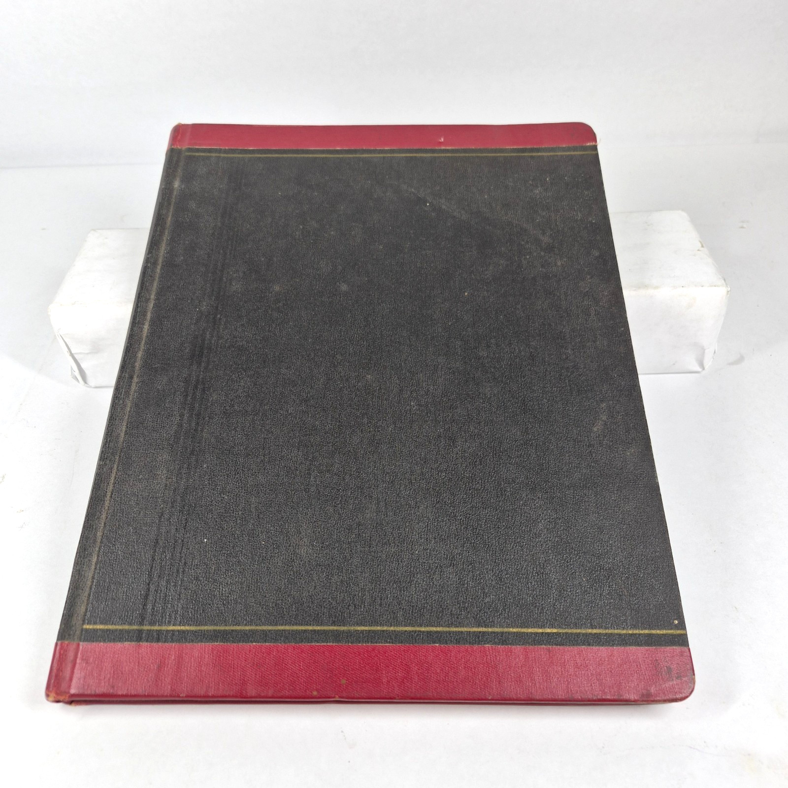 Vintage National Ledger Account Record Book Blank Ruled Pages Red Black 1648
