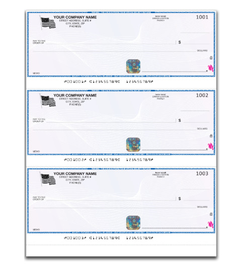 Custom Printed Checks 3 Per Page High Security Checks w Hologram, QuickBooks !