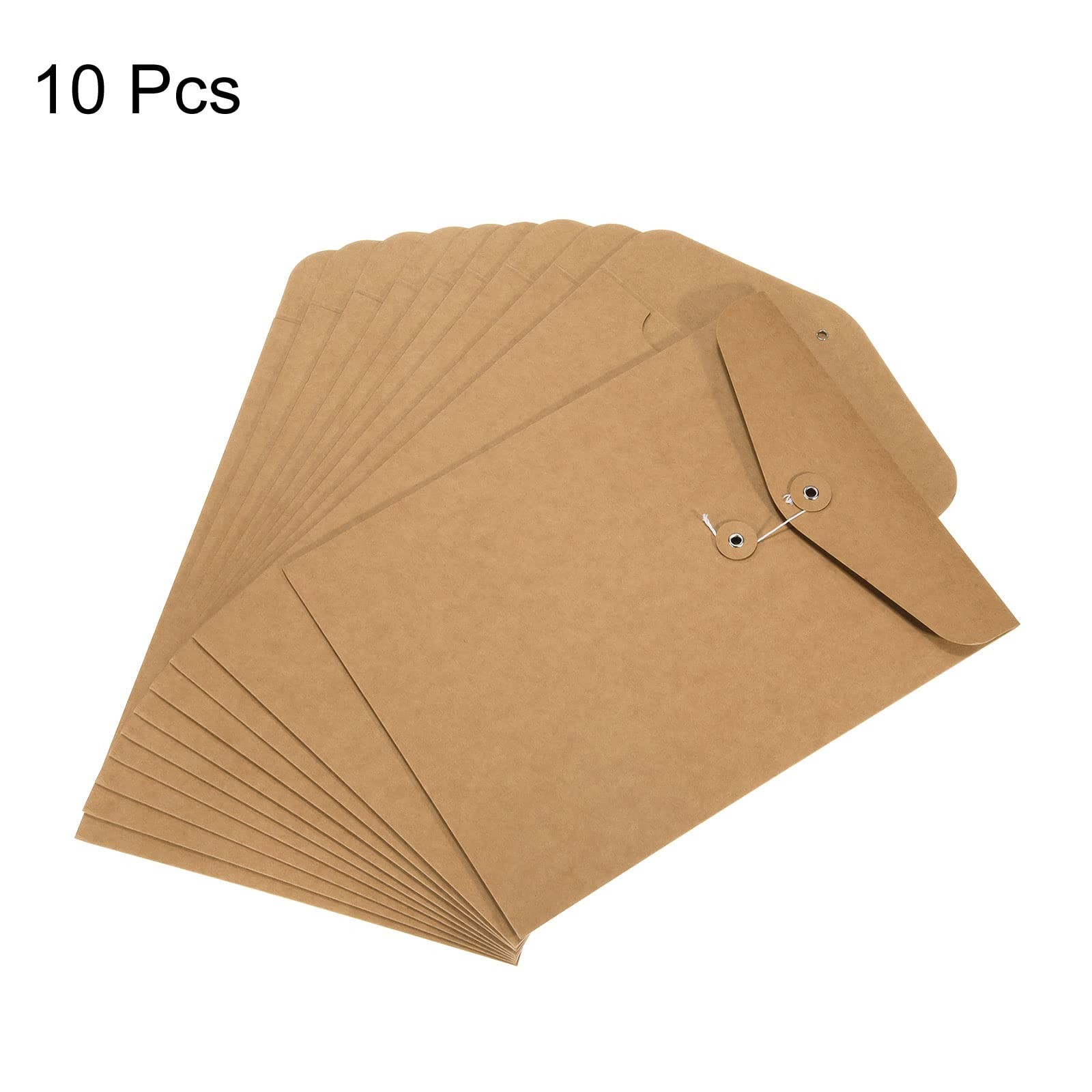 PATIKIL String File Folders 10 Pack A4 Size Document Letter Medium, Brown
