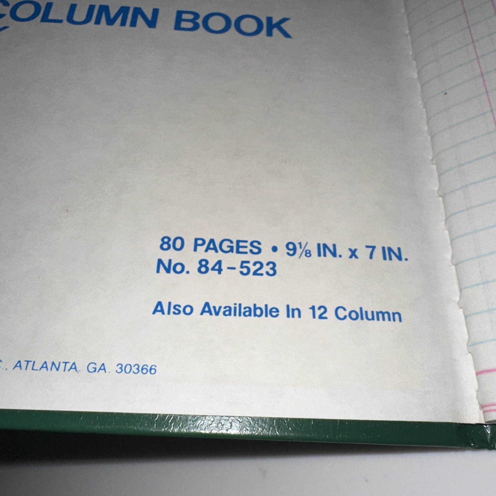 Vintage VIP 2000 4-COLUMN LEDGER, Green Hardback (9.5″ x 7.5″) by Norcom Unused