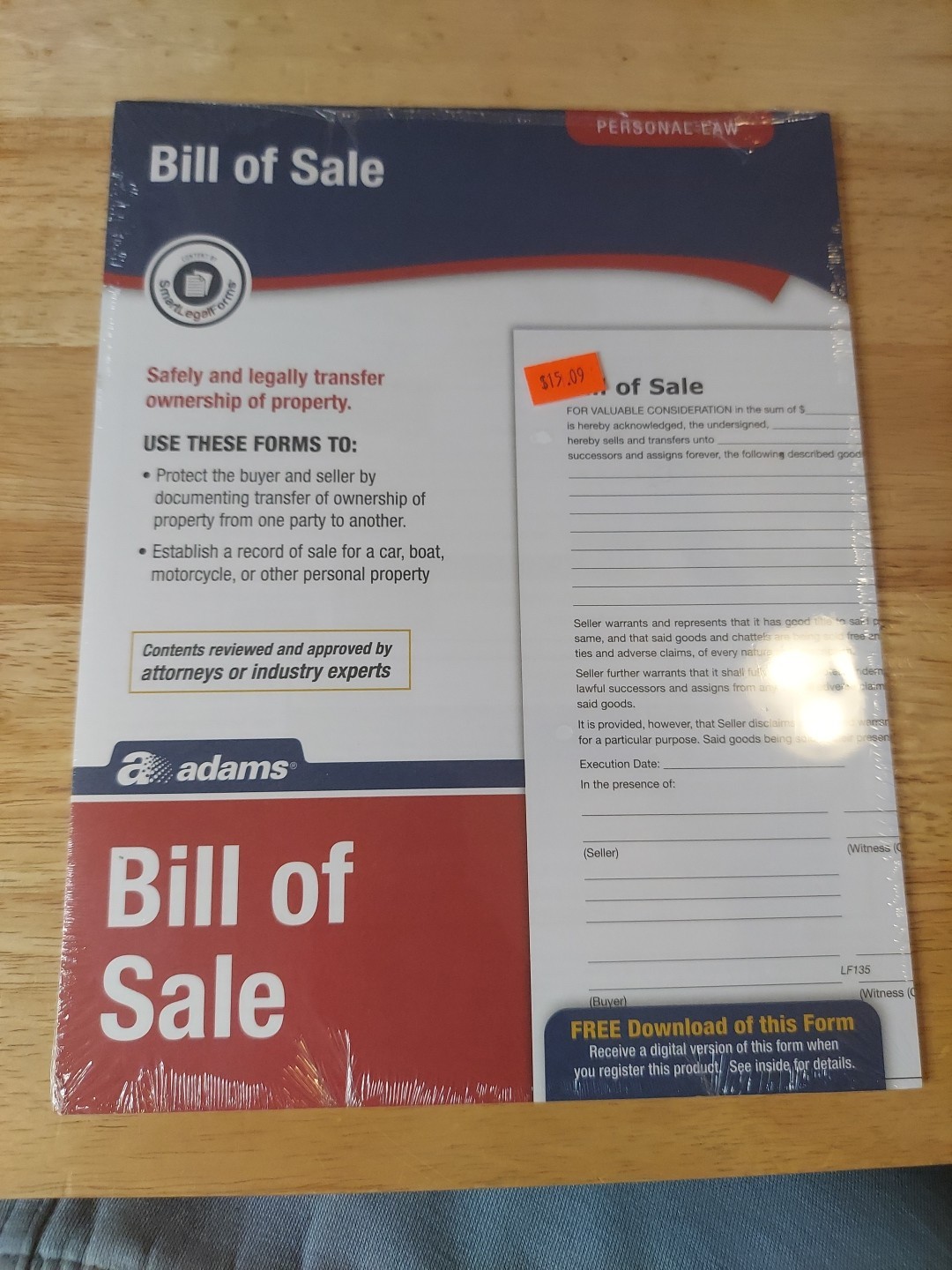 Bill of Sale, Adam’s Free Download Of This Form. See Pics