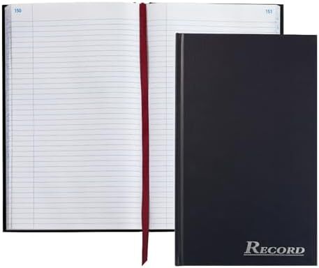 Adams Glossy Hardbound Journal 300 Numbered Pages Navy with Ribbon 7.5×12.25