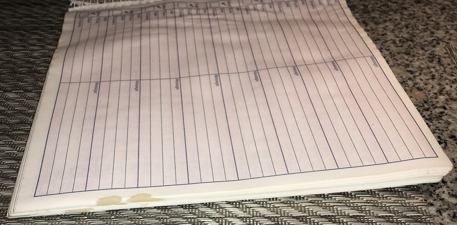 Adams Voice Mail Log Book 960 Messages 8 1/4” X 8 1/2” #S8796