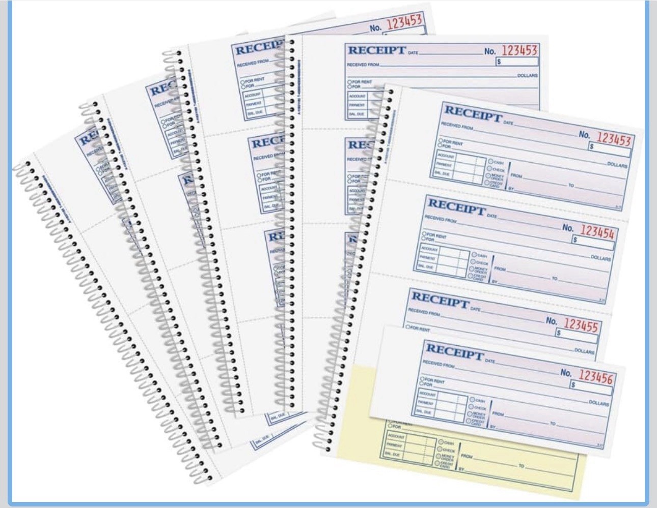 Adams SC1182PK Money Receipt Book,Spiral,2-Part,7-5/8-Inch x11-Inch,1000/PK,WE/C