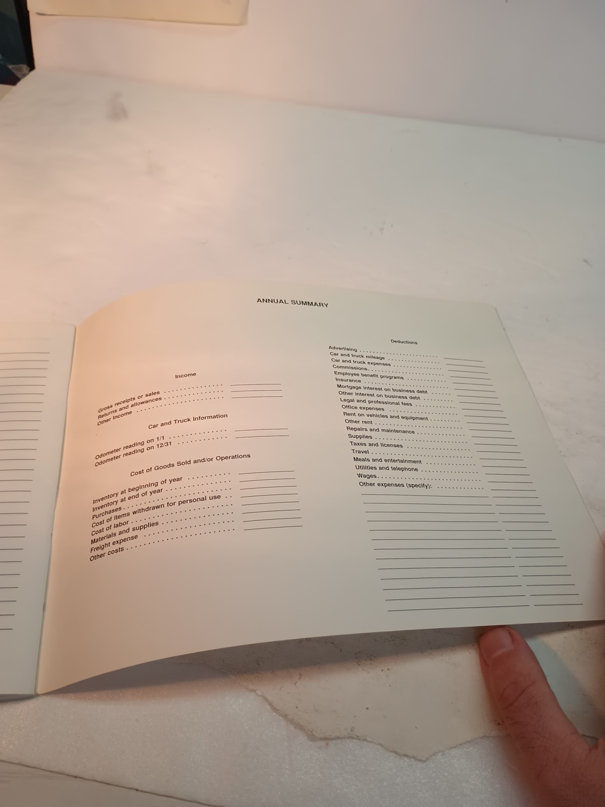 (1) PO New Vintage Business Tax Record Book H & R Block 2000 Dam From Storage.