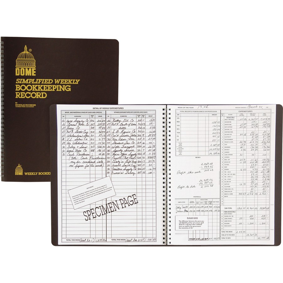 Dome Bookkeeping Record Book (dom-600) (dom600)