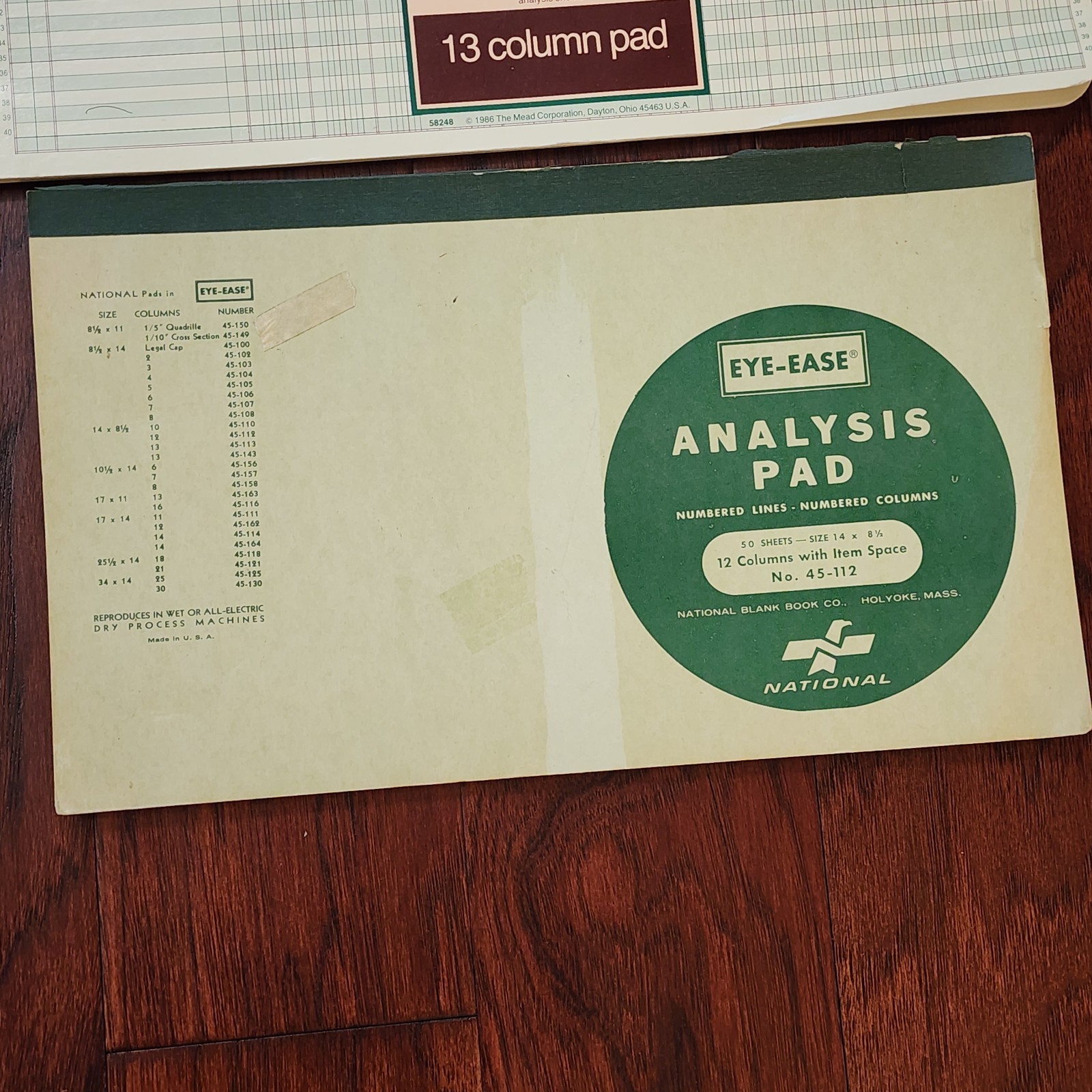 LOT of 6 Accounting Column Pad Analysis. Wilson Jones 13, Mead 13, National 12 *