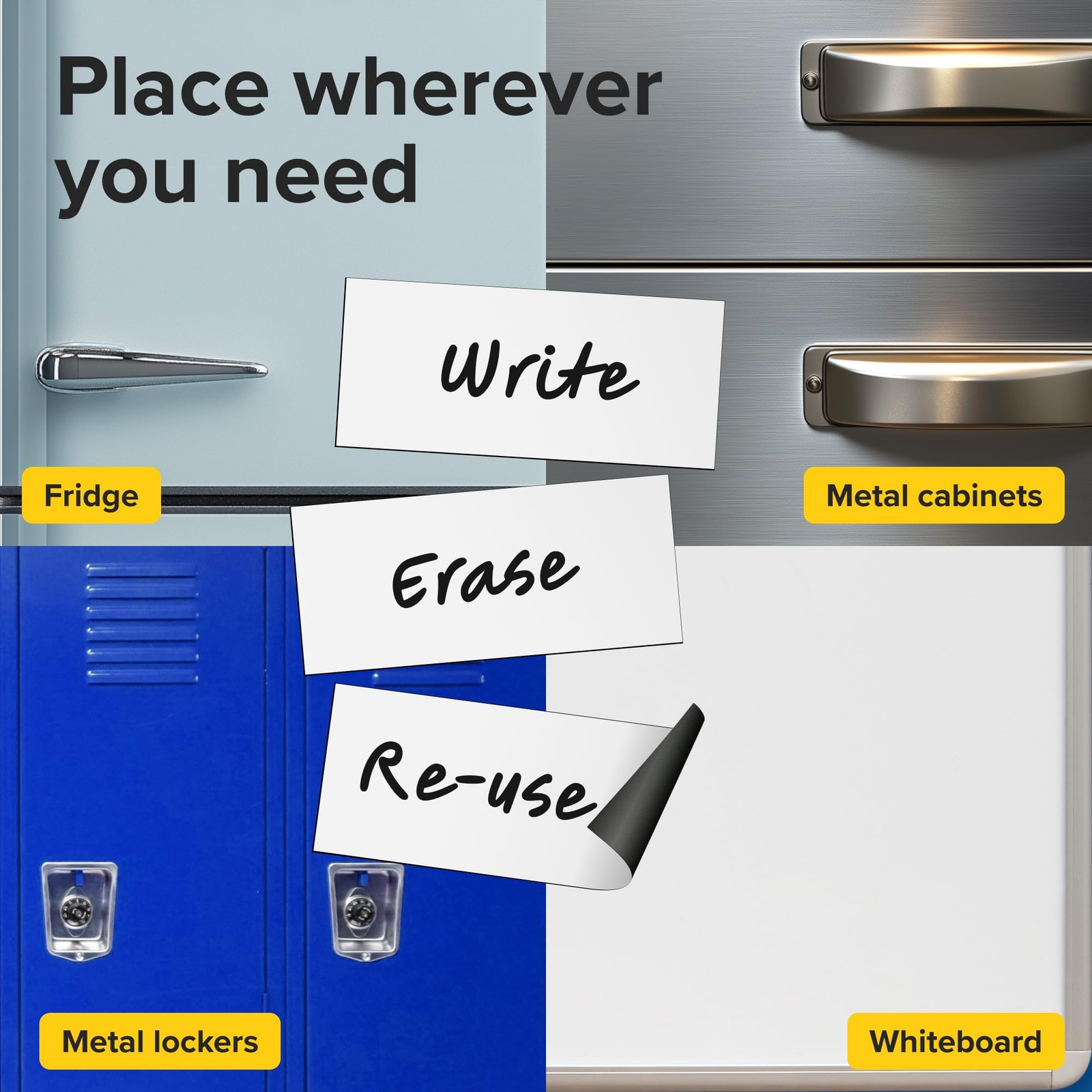 X-bet MAGNET Dry Erase Magnetic Labels 25 PCs (2″x4.5″), White 2×4.5″ 25 pcs