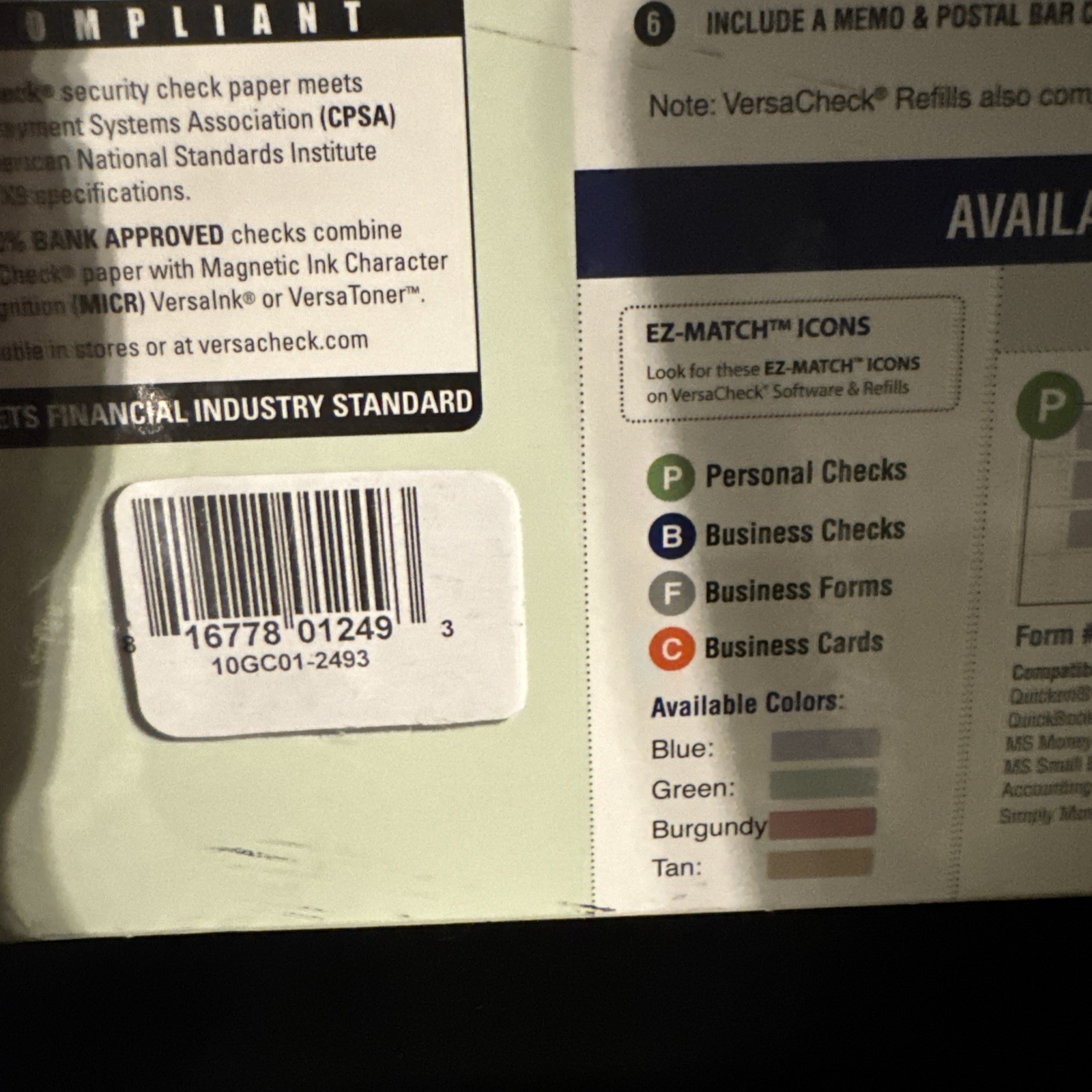 VersaCheck Secure Checks – 250 Blank Business Voucher Checks – Green Classic