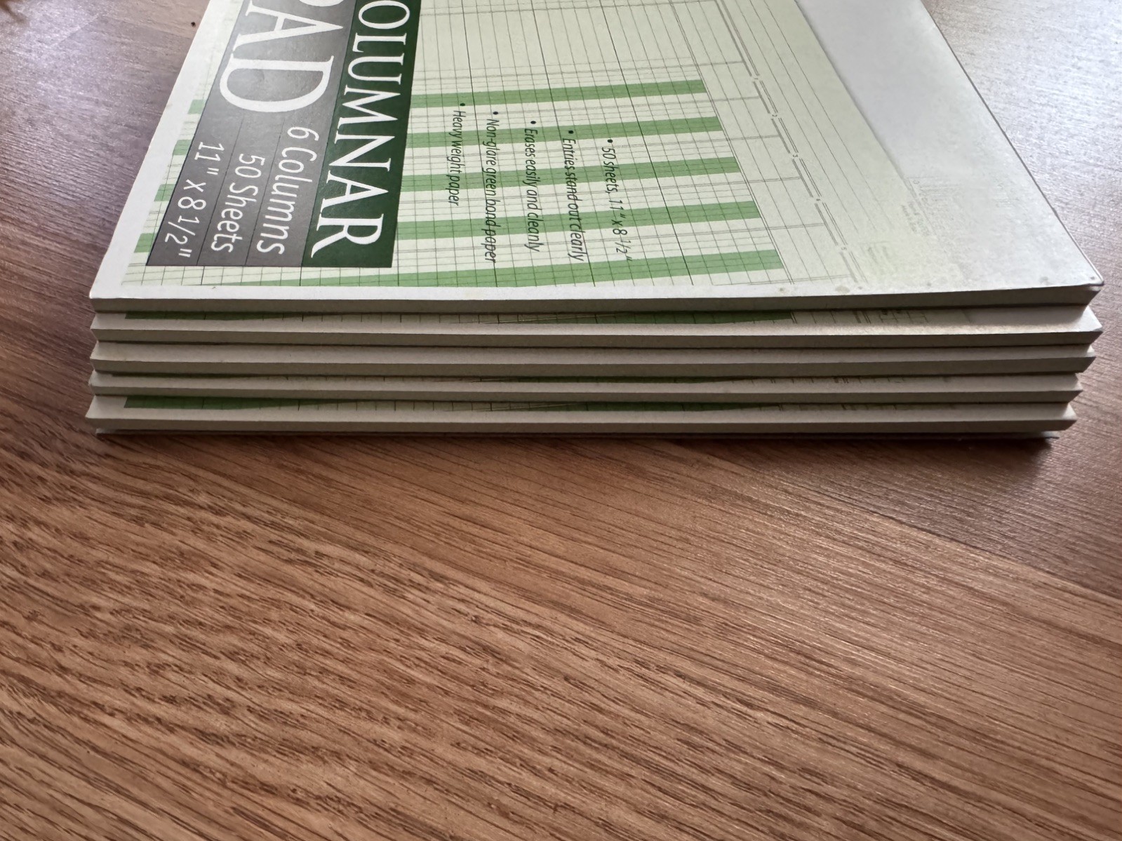 LOT 5 Norcom, Columnar Ledger Pad, 4 Columns, 8.5″ x 11″, Letter Size, 50 Sheets