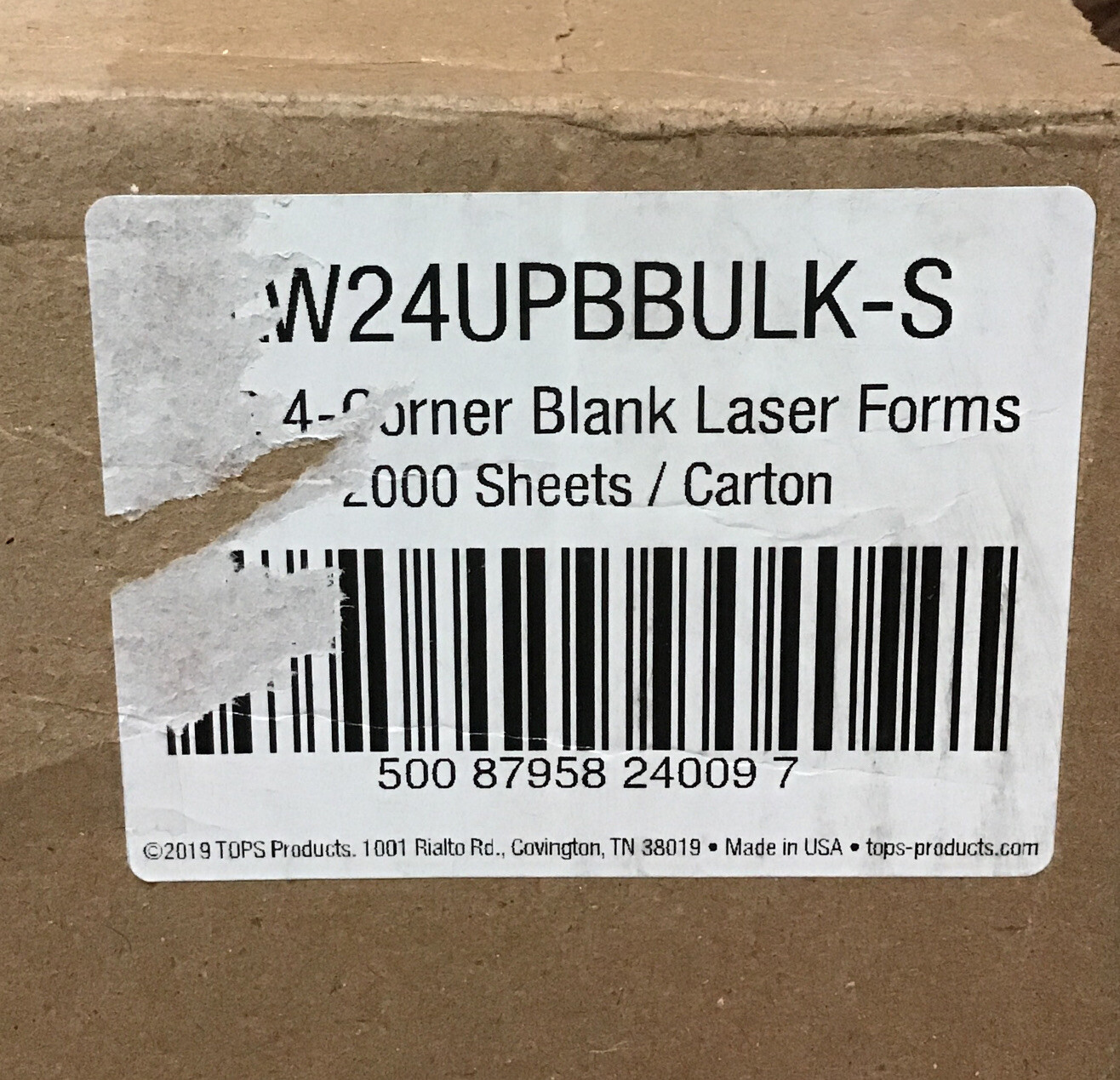 TOPS 2020 W-2 Laser Forms, 2000 Forms/Carton (LW24UPBBULK-S)