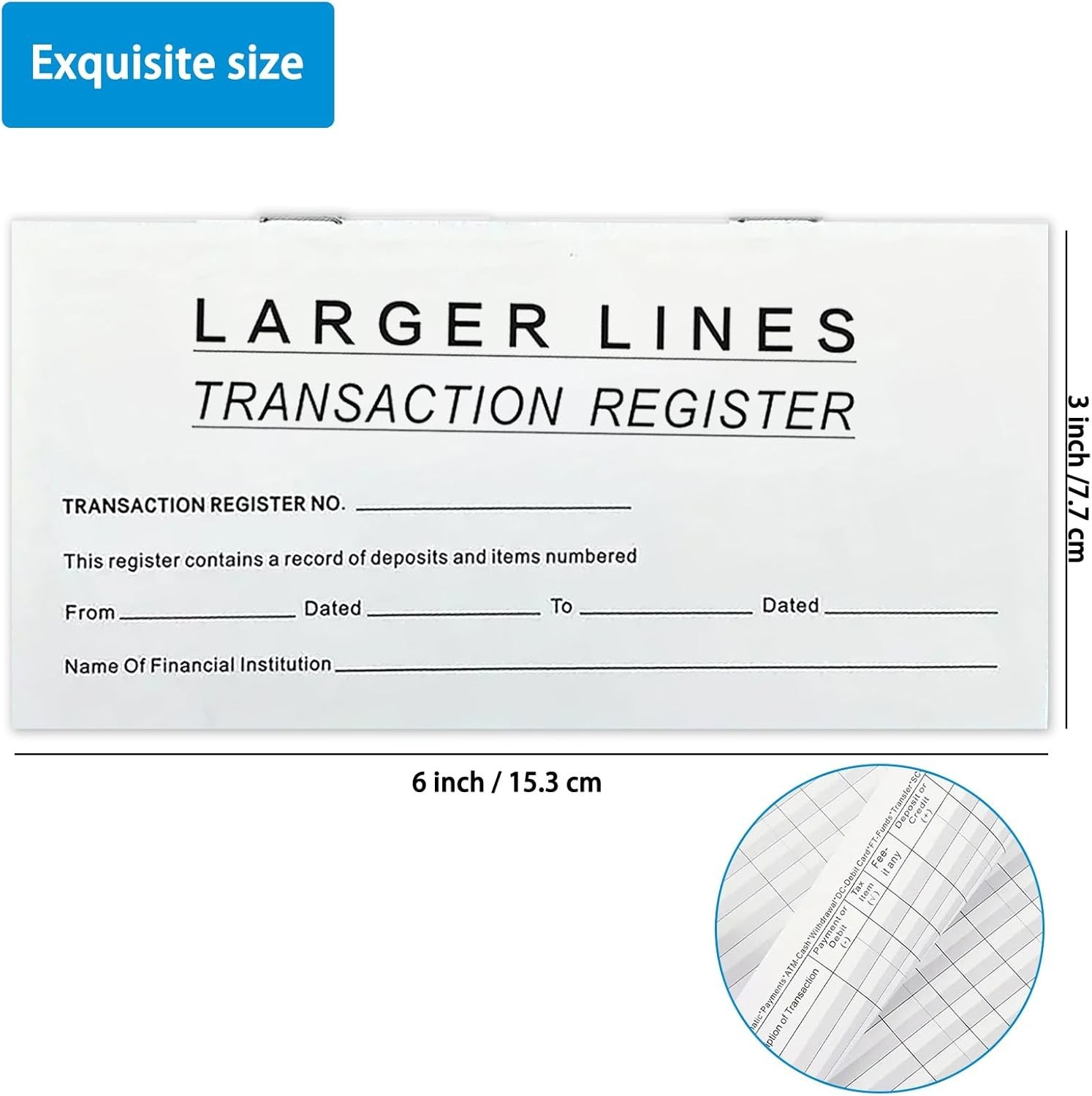 12 Pack Checkbook Register, Check Registers for Personal Checkbook, 6″ × 3″, …