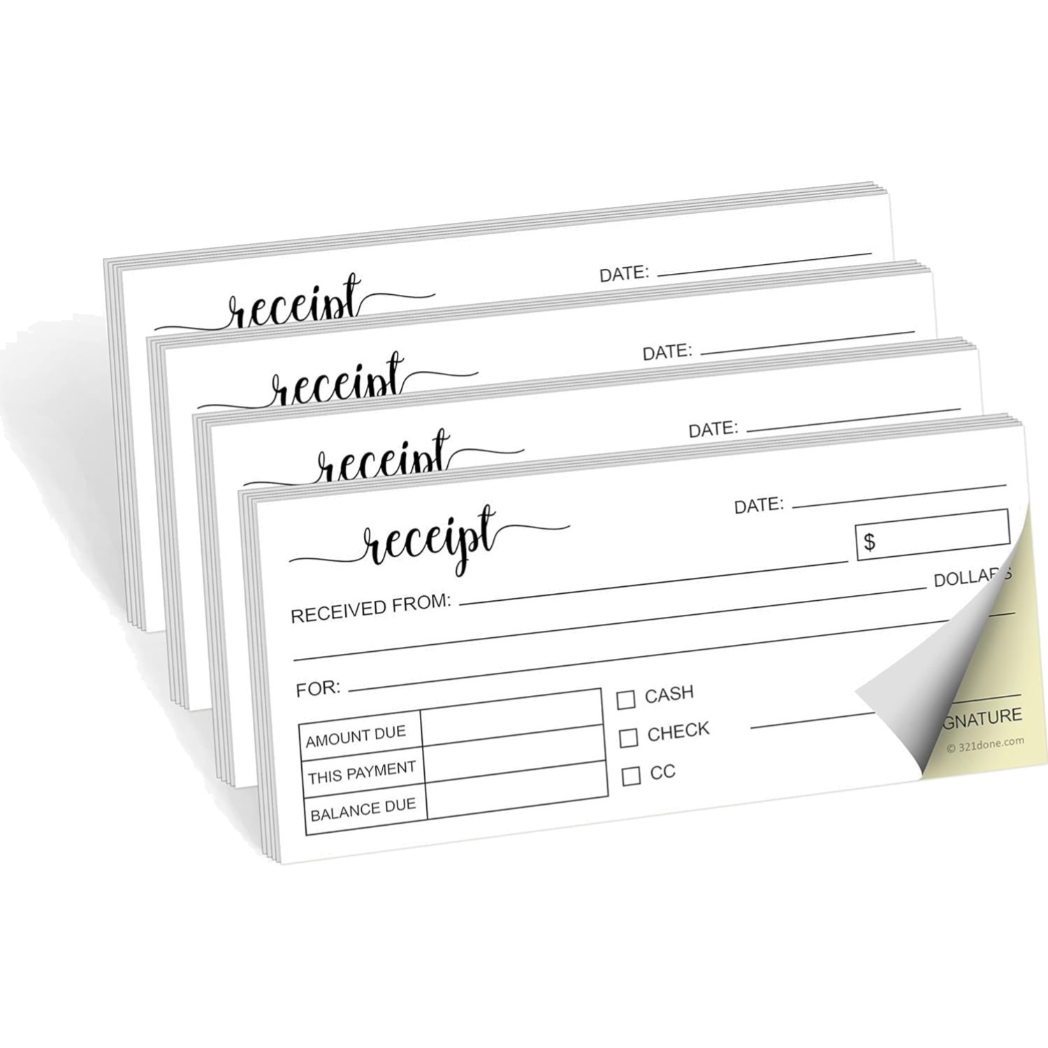 Receipt Book Carbonless 4-Pack Small Business Invoice and Sales Record
