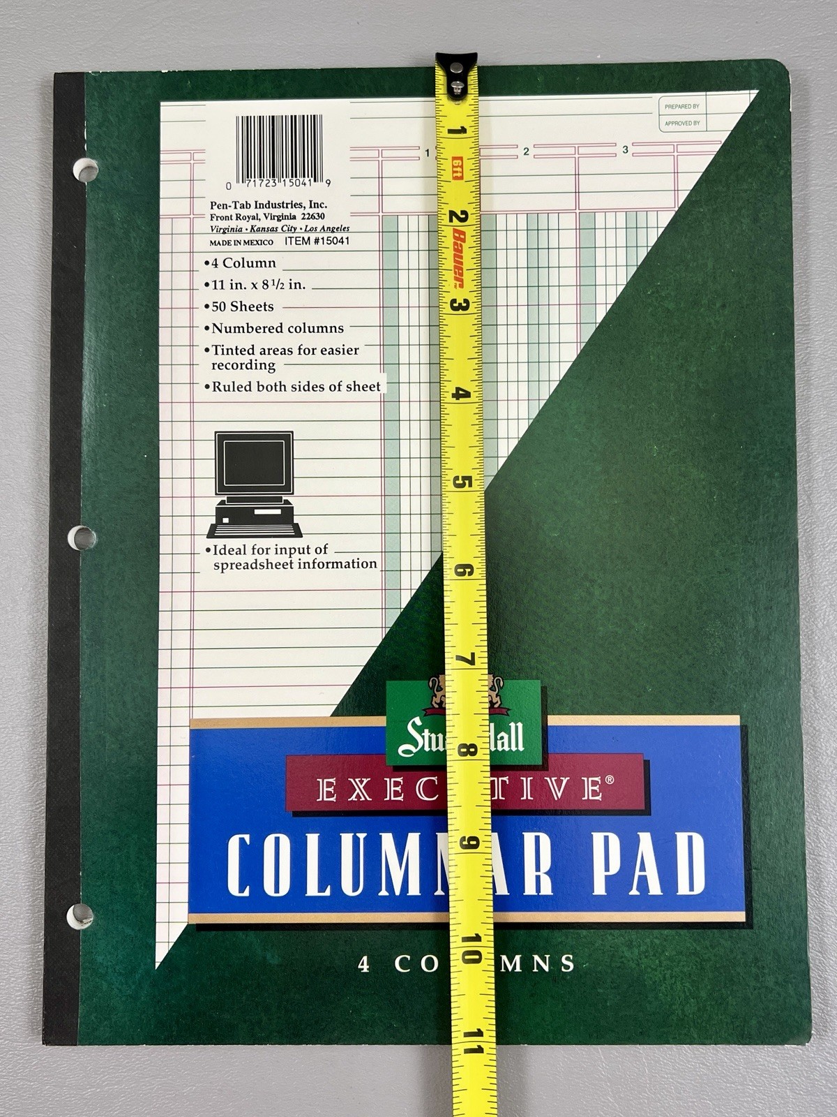 Vintage Stuart Hall 50 Sheet 4 Columns 8.5”x11” Columnar Pad New Unused #15041