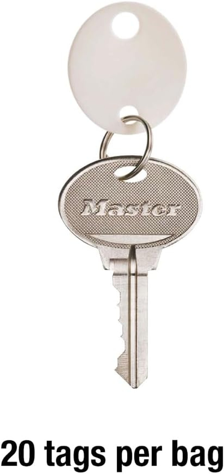 Master Lock 7116D Plastic Key Tags, 20 per Bag, White
